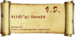 Világi Donald névjegykártya